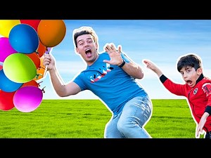 Flying in the Air with Balloons story with Jason and Alex