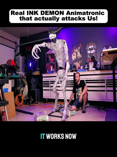 Real INK DEMON Animatronic that actually attacks Us #Bendy #BATIM #InkDemon #Animatronic #diy