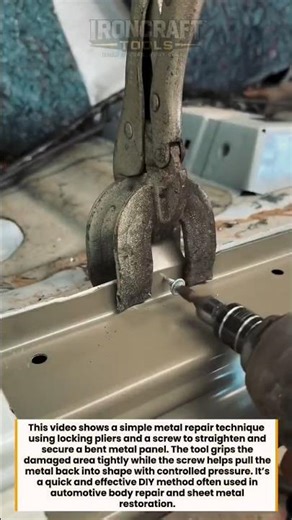 Smart Metal Repair Hack! Locking Pliers Trick #DIY #MetalWork #AutoRepair