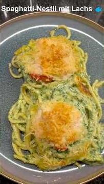 Cremige Ofenpasta - Spaghetti-Nestli mit Lachs 🐟