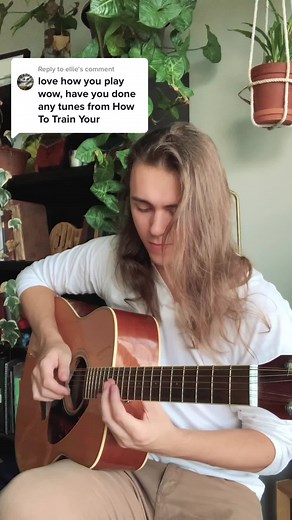 Astrid Playing HTTYD Theme Song on Acoustic 12 String Guitar