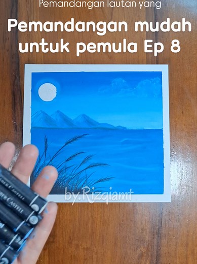 Mudahnya Melukis Pemandangan Lautan dengan Oil Pastel