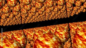 Camera Flying Through Multiple Sun In Space, Multiverse Science Fiction Concept , Animation Fo 3d Sun In Outer Space. Multiverse Theory Si Fi Concept, 3d Sun Animation On Black Background