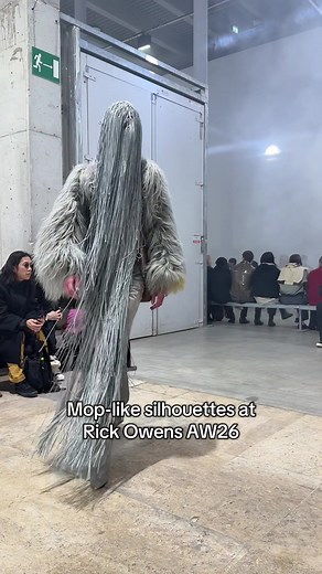 Fringed Textures and Mop-Like Silhouettes at Rick Owens AW26
