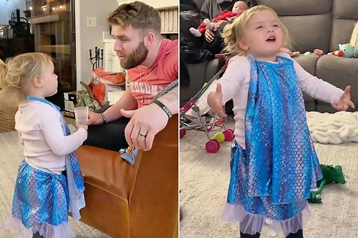 Dad's “Frozen” Performance Interrupted by Toddler, Who Steals the Show