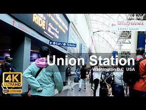 Union Station 4k - Virtual Walking Tour | Washington D.C USA | Bus Train Station #dc #usa #asmr
