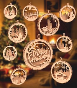 Christmas Ornament Bundle SVG – Multilayer Laser Cut Designs for Holiday Decor - Digital Download - Etsy