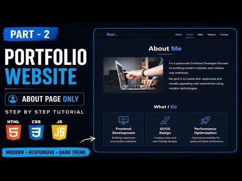 Modern Portfolio Website Part - 2 | Responsive About Me Section Tutorial