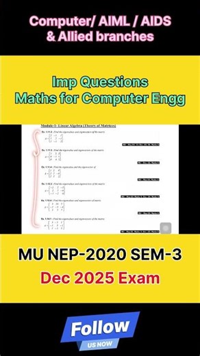Top 5 Scoring Maths Questions for MU Computer Engineering 📚