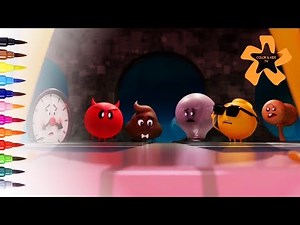 The Emoji Movie - Devil, Poop and Gene - Coloring Pages For Children With Color & Kids TV