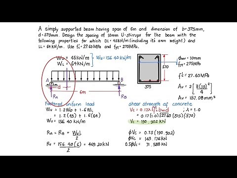 [1/4] Designing the stirrups spacing for entire span of the beam (NSCP 2015)