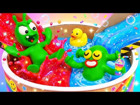 Pea Pea | Exploring the Hot vs Cold Slime Pool 😂🔥❄️ Cartoon For Kid