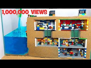 Dam Breach Experiment - Fallout Shelter, Underground Base Flooded * LEGO
