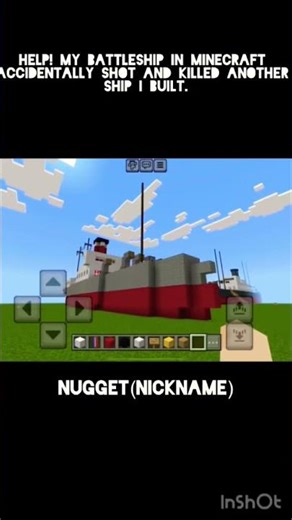 My battleship in Minecraft accidentally shot another ship I built.#minecraft#