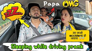 Sleeping while driving prank on wife || She got very scared || prank goes wrong || jeet thakur pranks | Jeet Thakur Pranks