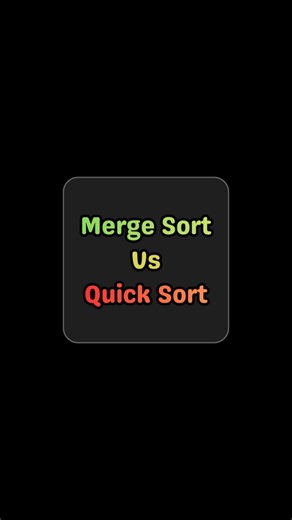 Tech Rewired on Instagram: "Merge sort vs quick sort, sorting algorithms comparison, DSA concepts for exams, time complexity analysis, and algorithm efficiency explained for faster problem solving. Merge sort vs quick sort — understand which algorithm works better in different scenarios, why exam questions prefer them, and how this comparison improves your DSA clarity. Save this for revision before exams. Which sorting algorithm do you find easier to understand? Follow @tech.rewired for DSA, AI,