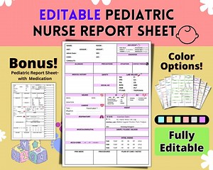 Editable Pediatric Nurse Report Sheet: PICU Handoff Template (A4/LETTER) (digital Download) - Etsy