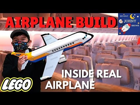 Johny Builds Lego City Airplane Inside Real Airplane Ride