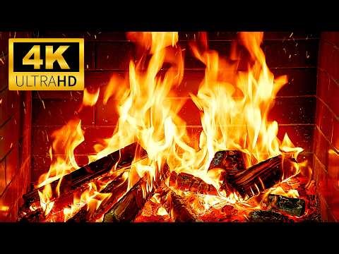 Crackling Fireplace 4K 🔥Wonderful Fireplace with Cozy Fire Sounds & Soft Flames | Fireplace Ambience