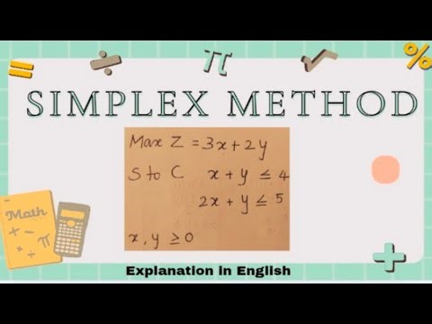 SIMPLEX METHOD - Explanation in English - #operationresearch