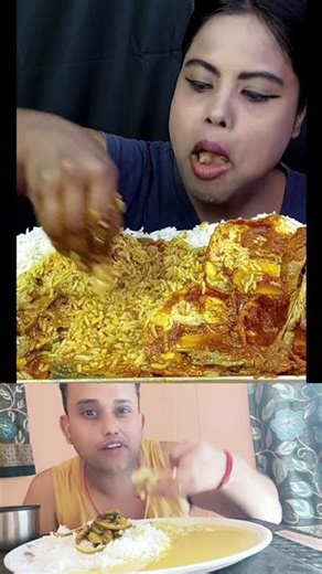 ASMR: EATING SPICY MUTTON CURRY🔥 BASMATI RICE || #shorts #mukbangn#asmreating #mukbangasmr #asmr