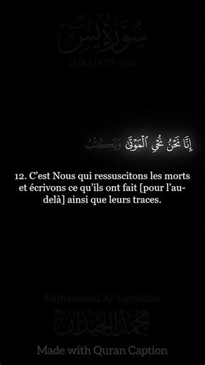 Muhammad Al Luhaidan - Sourate Ya Sin (10-12)