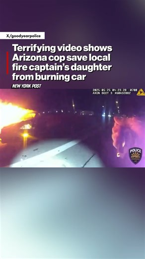 Terrifying bodycam video shows the moment a hero Arizona cop managed to save the local fire captain’s daughter from burning alive in her car — as the trapped young woman frantically screamed, “Help me!” | New York Post