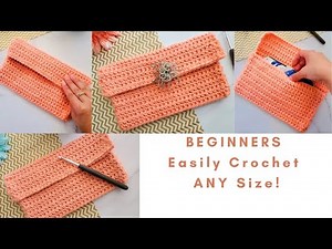 How to Crochet a Clutch Purse For Beginners | Easy Beginner Crochet Pouch