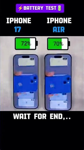 ☠️⚡iPhone 17 vs iPhone air battery🔋 test!!