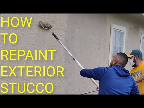HOW TO REPAINT 🎨 🖌 EXTERIOR STUCCO #painting stucco