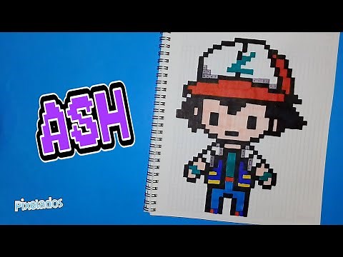 HOW TO DRAW ASH KETCHUM PIXEL ART - PIXELADOS