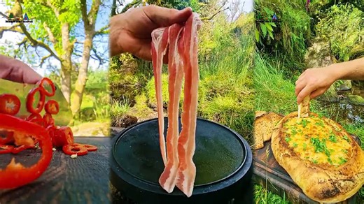Ultimate Forest Bread Boat - Bacon, Vegetables & Melting Cheese