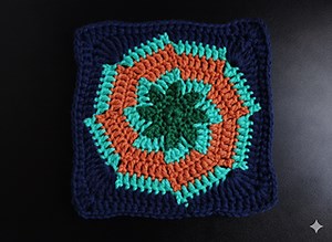 Pin Wheel Granny Square pattern by Uma M Natarajan