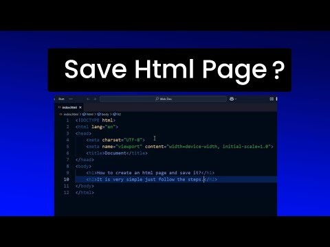 where to save an html page ?