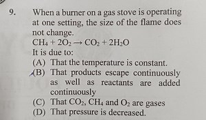 When a burner on a gas stove is operating at one setting, the s... | Filo