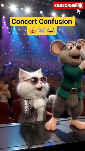 “Concert Confusion 😂 Cat vs Mouse Mic Battle | Funny Short” #cat #funny #cartoon