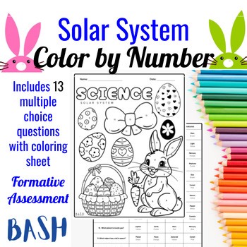 Solar System Color by Number Activity – Middle School Space Science Easter