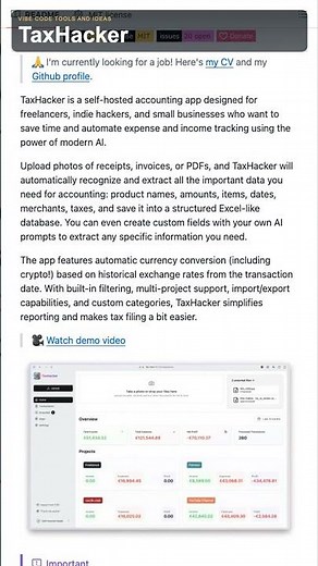 TaxHacker Is an Open-Source AI Accountant #ai #taxes #github