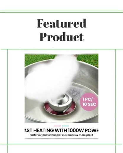 EUROCHEF 1000W Commercial Cotton Candy Machine Fairy Floss Maker