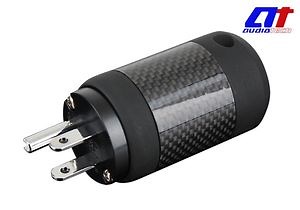 [Hot Item] Us AC Power Plug with Carbon Fiber Rhodium-Plating