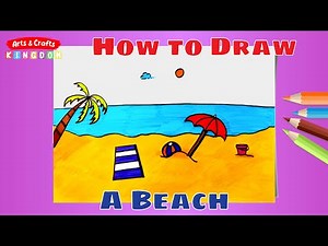 How to draw a Beach! - Beautiful seaside - EASY DRAWING