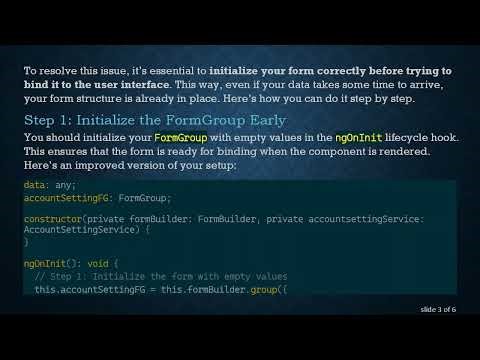 Solving the Angular formGroup Initialization Error