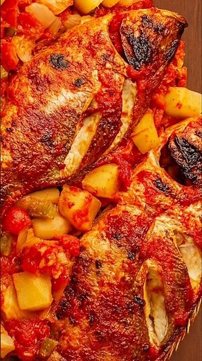 صينية السمك البلطي بالخضار في الفرن 🐟والطعم من الاخر 👌