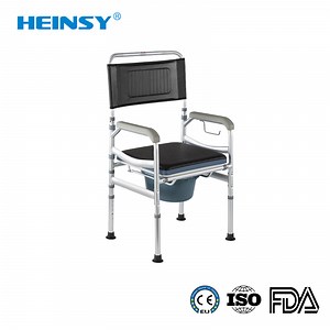 [Hot Item] Hes-5203 Medical Portable Steel Folding Commode Chair with Wheels for Elderly Pregnant Senior Disable People
