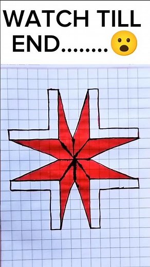 Satisfying Geometric Box Art | Easy Red Ink Pattern on Grid Paper