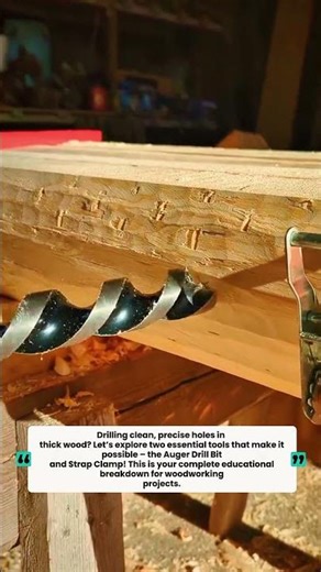 "Auger Drill Bit & Strap Clamp - Educational Guide | Wood Drilling Basics & Tools"