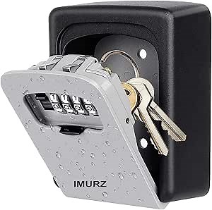 IMURZ Key Safe Wall Mounted - Key Lock Box - Keysafe Outside Police Approved Lockbox-Outdoor Key Safe- Key Box Outdoor Indoor to Share