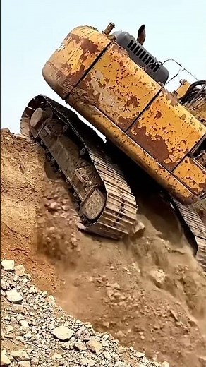 Excavator Tumbles Down Steep Embankment! 🚧 Heavy Machinery Fail!