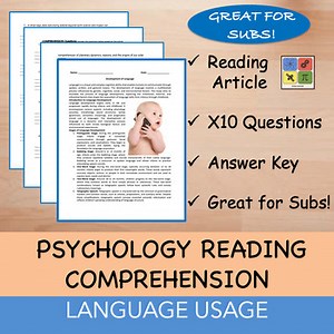 Language Development - Psychology Reading Passage - 100% EDITABLE