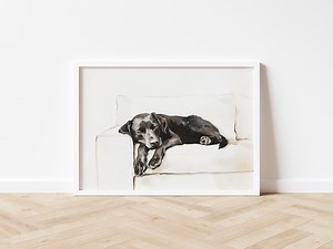 Watercolor Black Labrador Sleeping Wall Art Minimalist Black Lab Art Cute Black Lab Print Dog Home Decor Black Lab Print Dog Lover Gift - Etsy